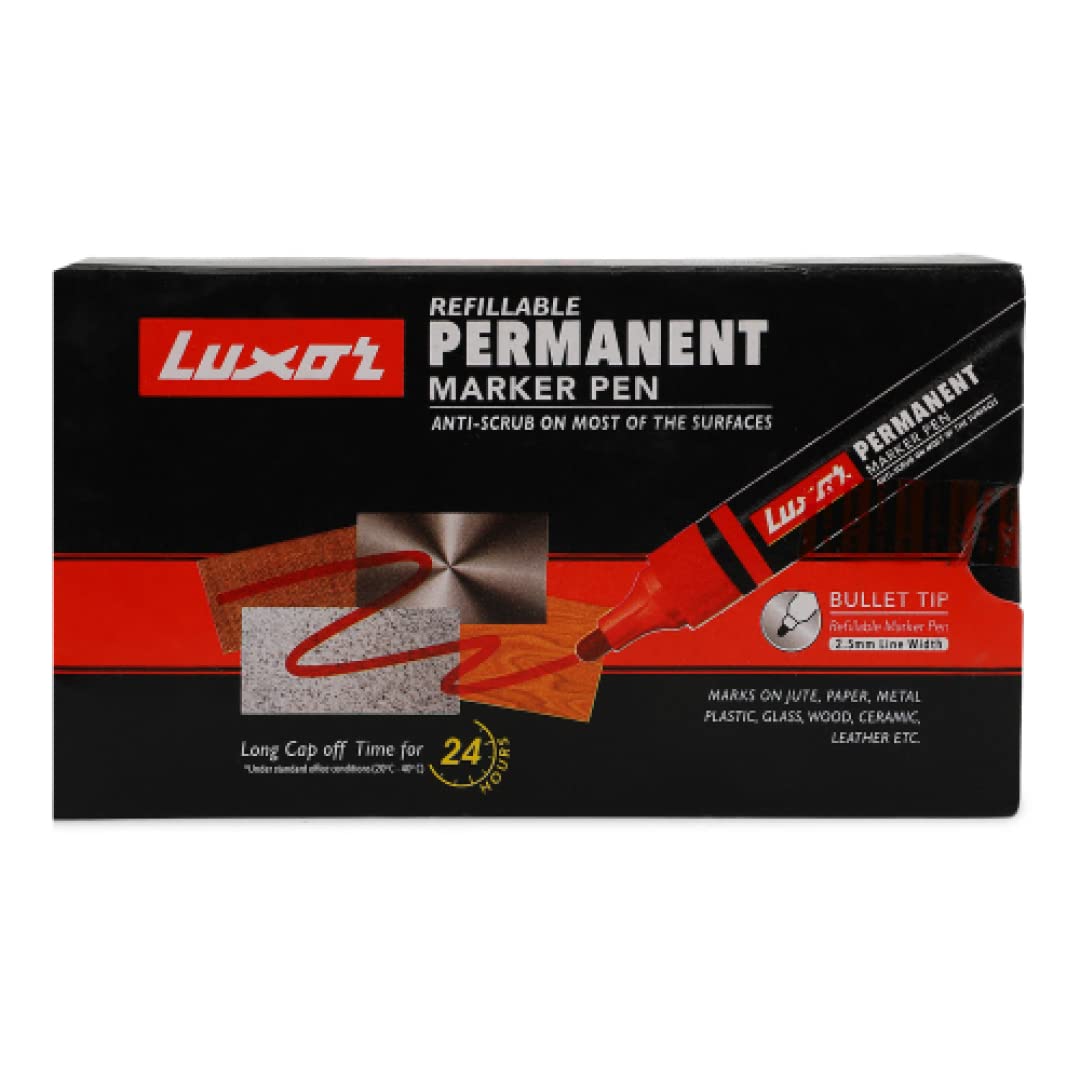 Luxor1884 Pro-E Refillable Permanent Marker - Black - Box of 10