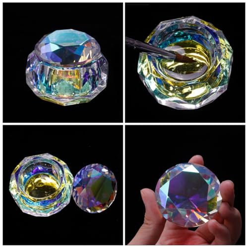 Jojofuny crystal nail dappen dish pequeño acrílico miniatura 7