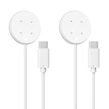 2 Pack Charger Compatible for Google Pixel Watch3, Pixel Watch 2, Fitbit Google Ace LTE Charger Cable, Fast Charging, Type C Port Magnetic Charging Smartwatch Cable 3.3ft/1M (White)