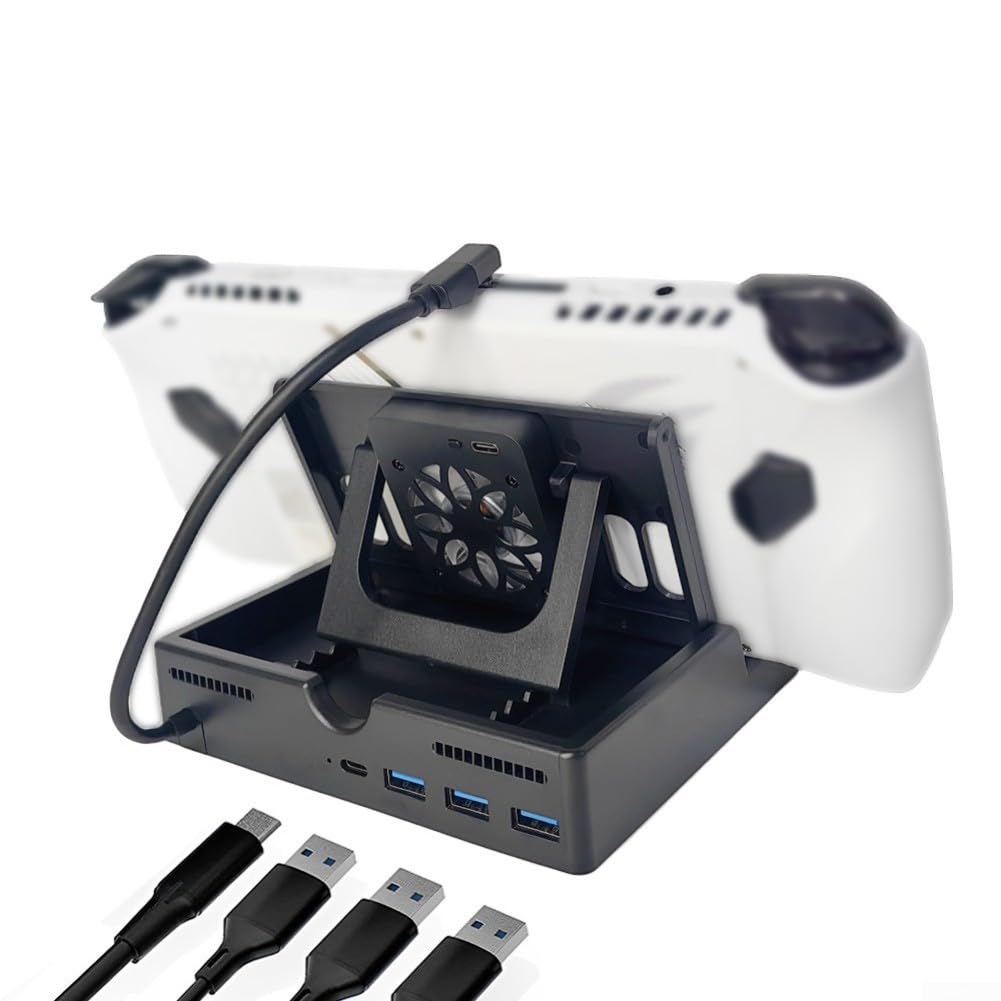 Raffreddamento multifunzionale per ROG per Xbox Ally-X, hub di espansione 6 in 1 con ricarica da 100 W, base di dissipazione del calore in ABS, accessori per console compatta per Regno Unito