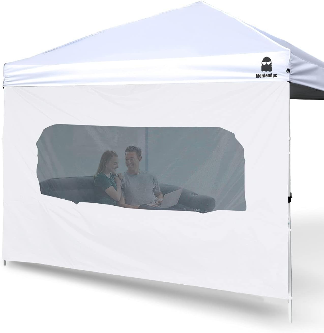 Sunshade Sidewall with Window for 10x10 Pop Up Canopy, Instant Canopy SunWall, 1 Pack (10 x 10, White) Fit 10x10 Canopy White