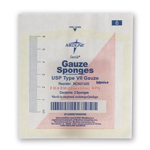 Medline Gauze Sponge Sterile 8 Ply, 100 Count
