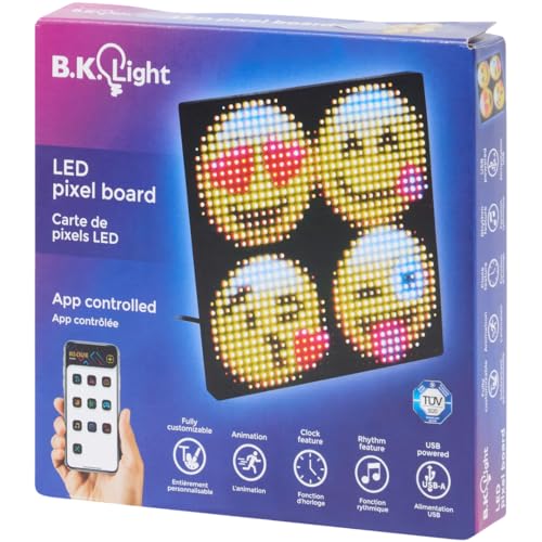 Panneau LED Pixel Art B.K. Light avec affichage programmable et alimentation USB pour bureau - 2