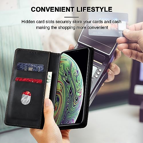 Image of Jasonyu Flip Wallet Case for iPhone X /XS,Black