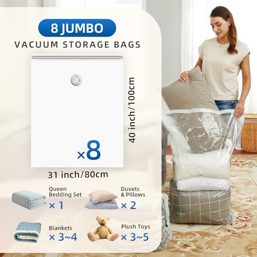 Vacuum Storage Bags for Comforter and Blankets, Jumbo Size - Save Closet Space
