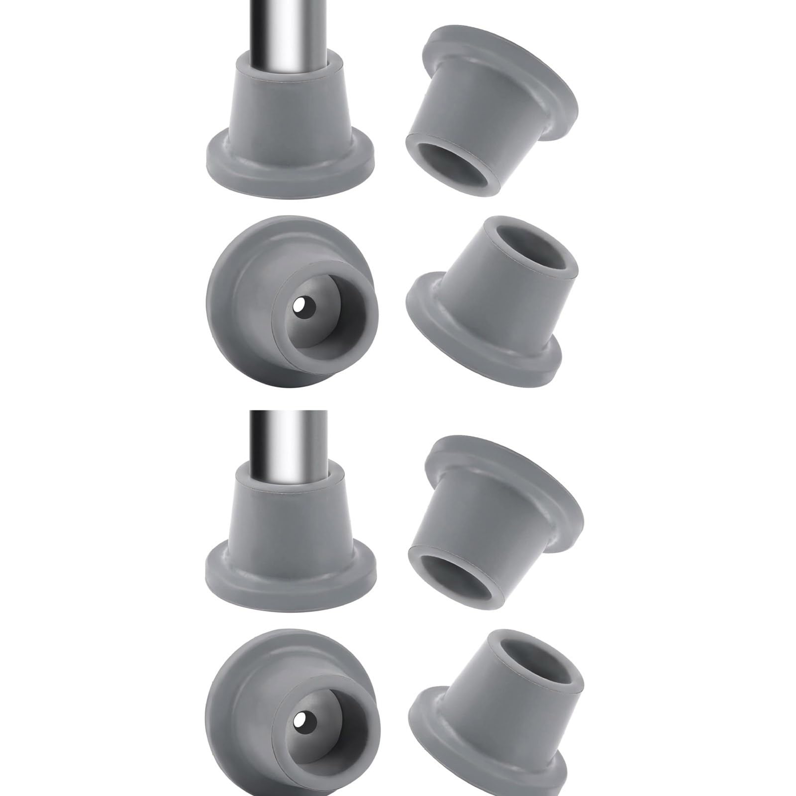 of 8 Slip Resistant Gray Rubber Feet for Shower Stool Suction Cups Replacement Feet Lightweight for Bathroom Chair Rubber for Bath Stool