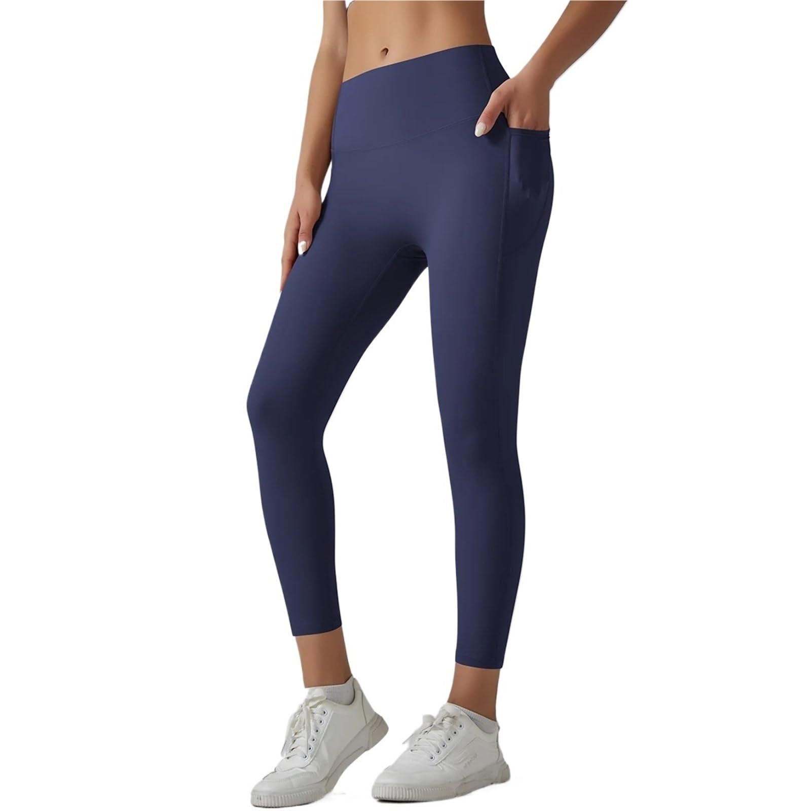 Leggings da donna con tasche Pantaloni da yoga Leggings da palestra Sport Donna Fitness a vita alta Leggings femminili Controllo della pancia Corsa Allenamento