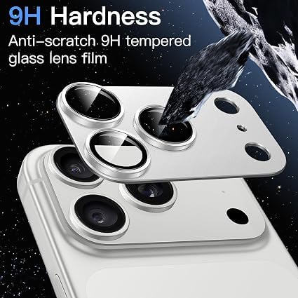 Image of Ferilinso GARHIL Camera Lens Protector Compatible with iPhone 18 Pro, Silver Joint, 9H Tempered Glass Camera Protector, HD Clear Anti-Scratch Lens Cover, Case Friendly, Easy Installation