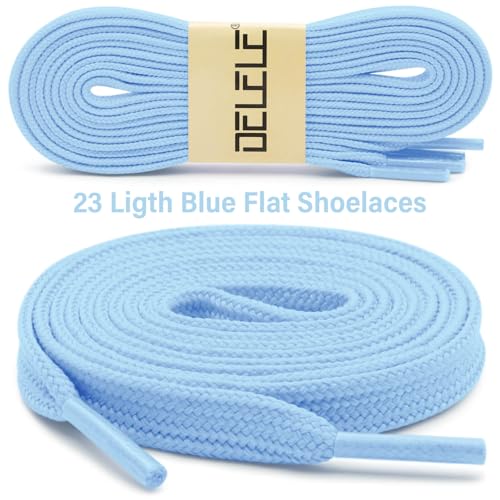 Image of DELELE Solid Flat Shoelaces Hollow Thick Athletic Shoe Laces Strings 2 Pair