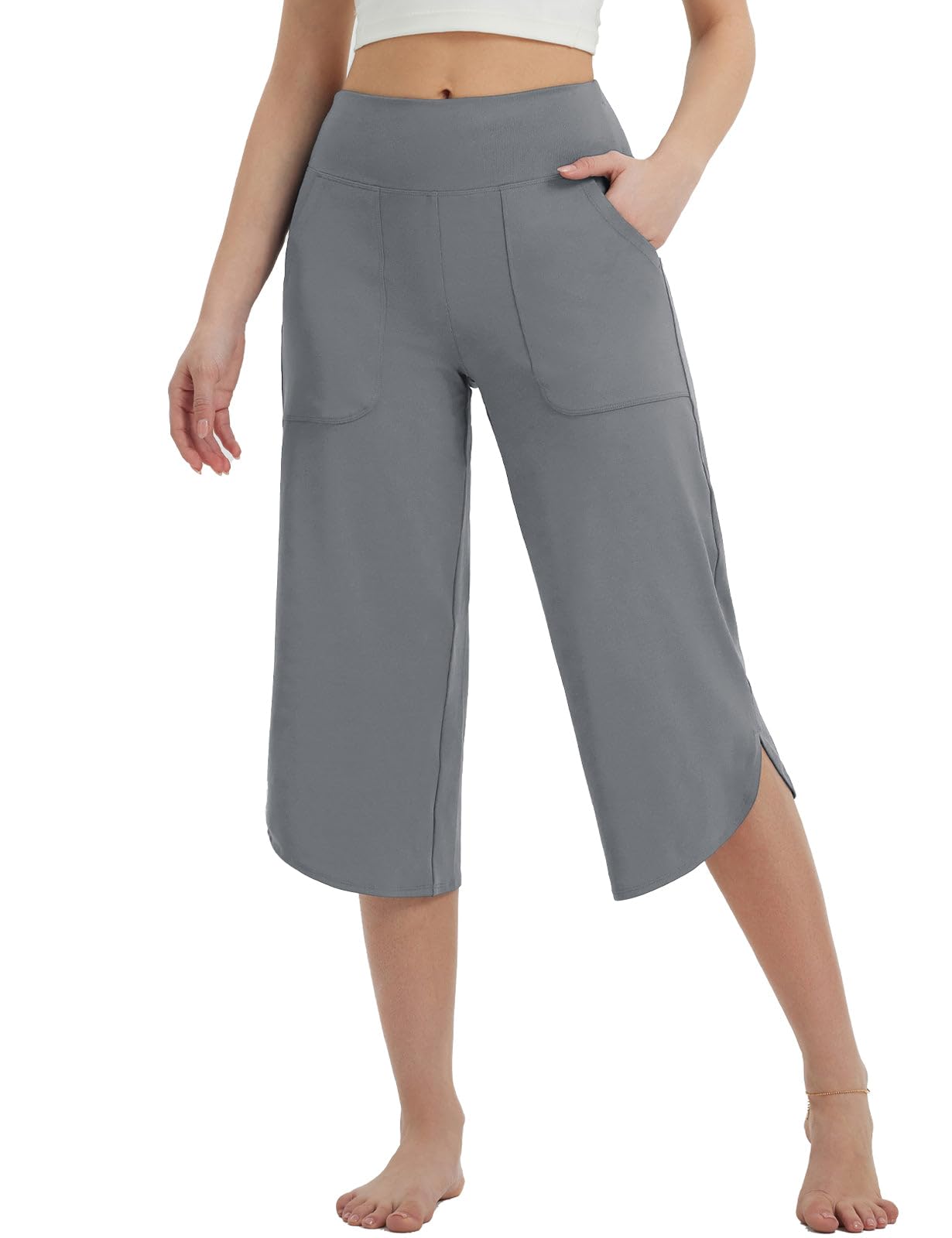 baleaf Women's High Waist Yoga Capri Pants with Pockets