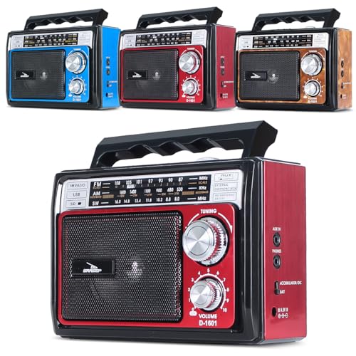 Radio de Som Retro D-1601 (Vermelho)