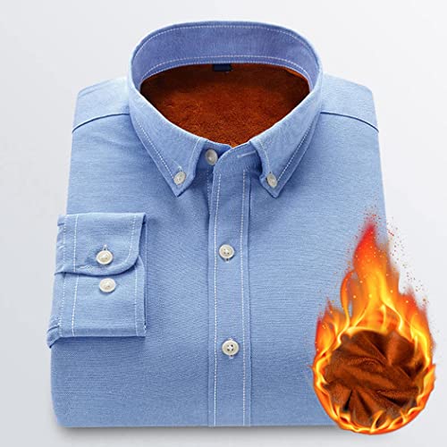 Chemise décontractée hommes mode bureau et sorties hiver bleu rétro - 2