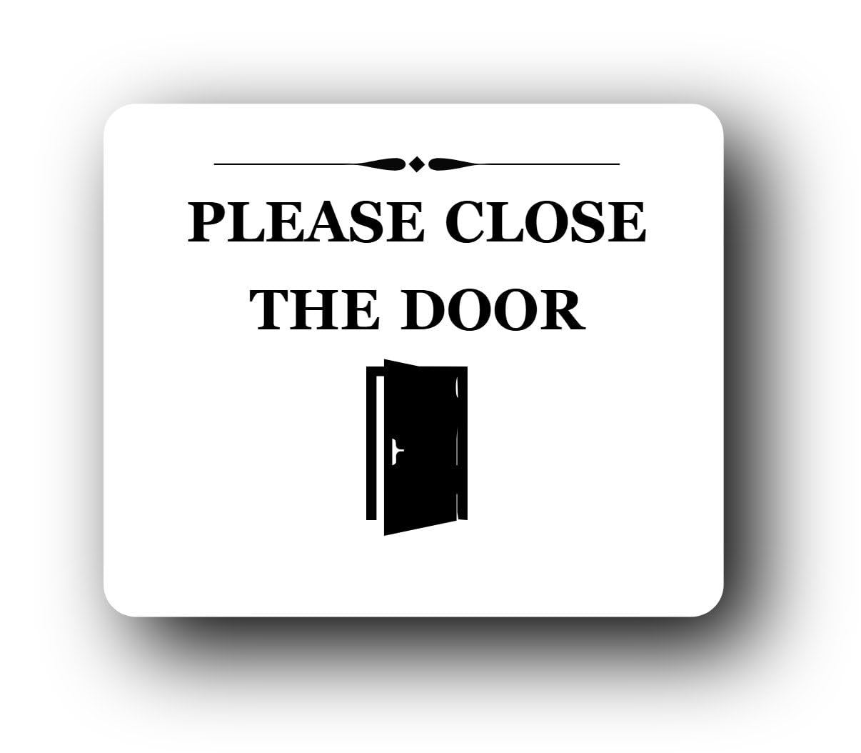 Please close the door Sign – 11.0x9.5cm Brushed Aluminium