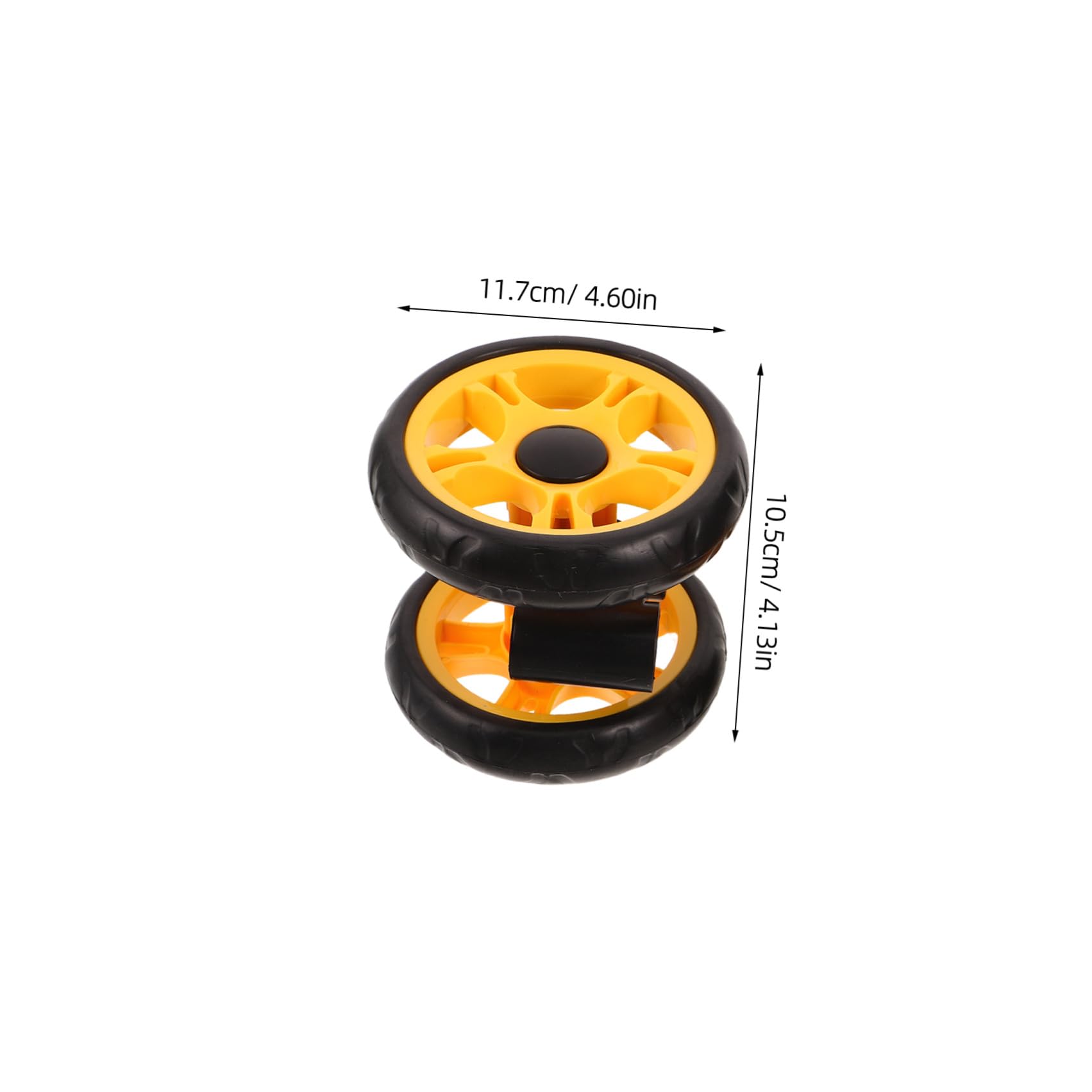 Toyvian 4 Pezzi Ruota di Ricambio per Carrello in Plastica Nera con Facile Rotazione e Assorbimento Urti, Adatta a Passeggini e Carrelli per Animali Domestici