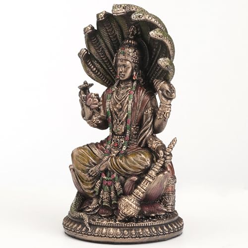 Escultura Vishnu Shesha en Resina con Acabado Bronce 3.75 pulg miniatura 3