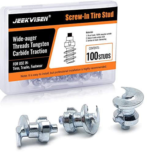 JEEKVISEN Tire Studs Screw Snow Carbide Spikes Wheel Tyres Studs for Wading & Running Shoes Mountain & Fat Bikes Scooters Autos Pickups ATV/UTVs Sport Motorcycles Loaders Tractors
