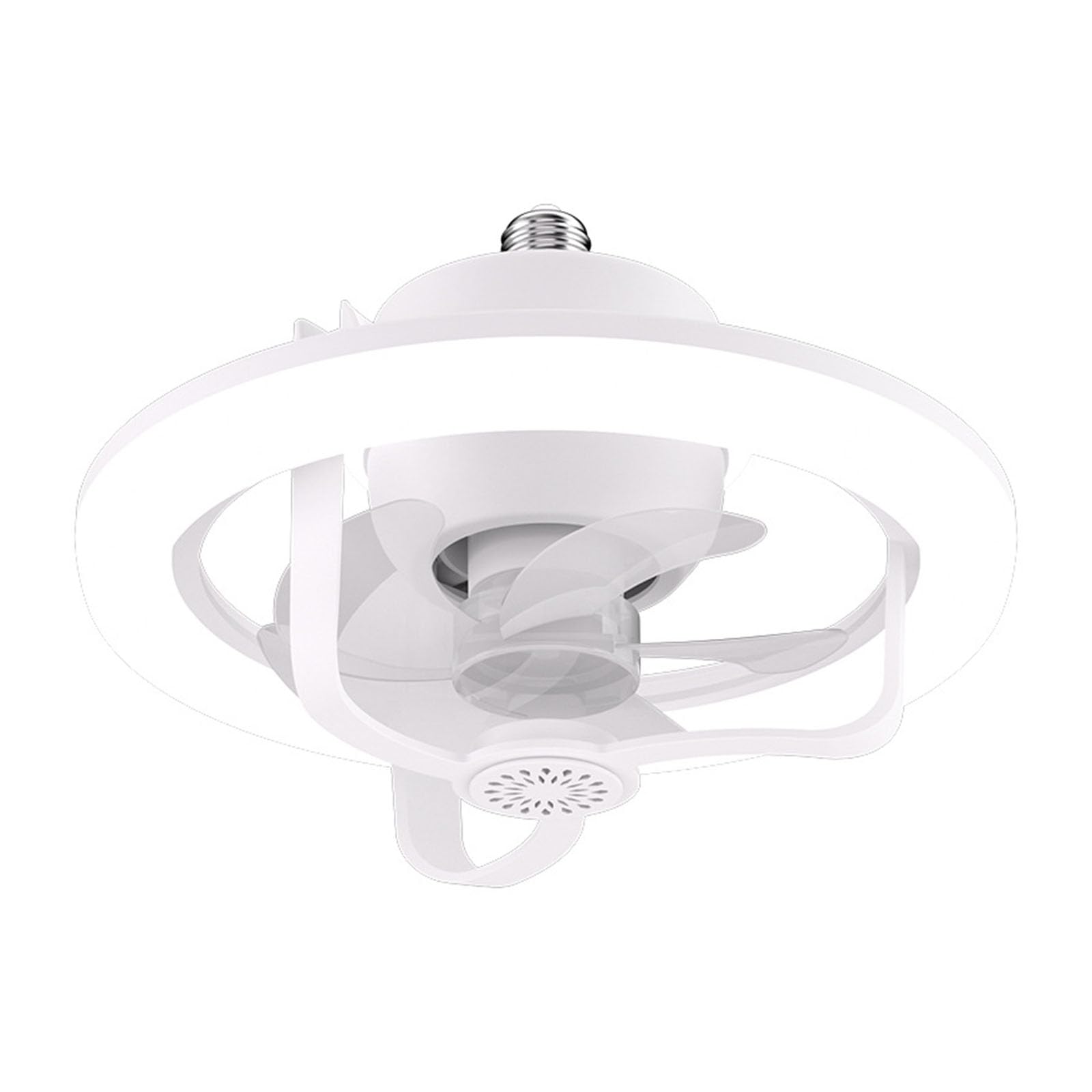 Oushengsi LED Ceiling Fan with Light Remote Control Dimmable Lamps Bulb Indoor Bedroom Chandelierwith Cooling Fan Adjustable Color ABS+ Acrylic White