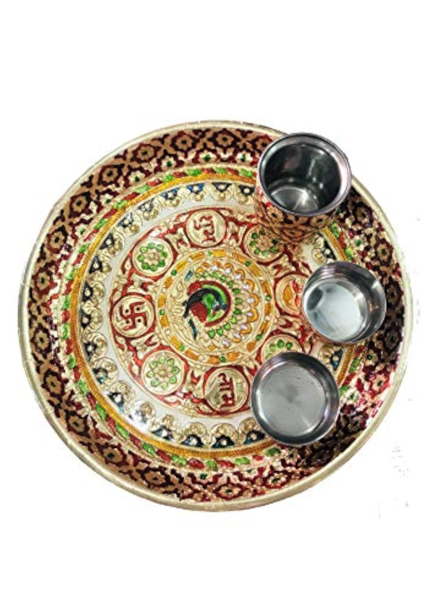 Multicolour Metal Bowls with Lota Set