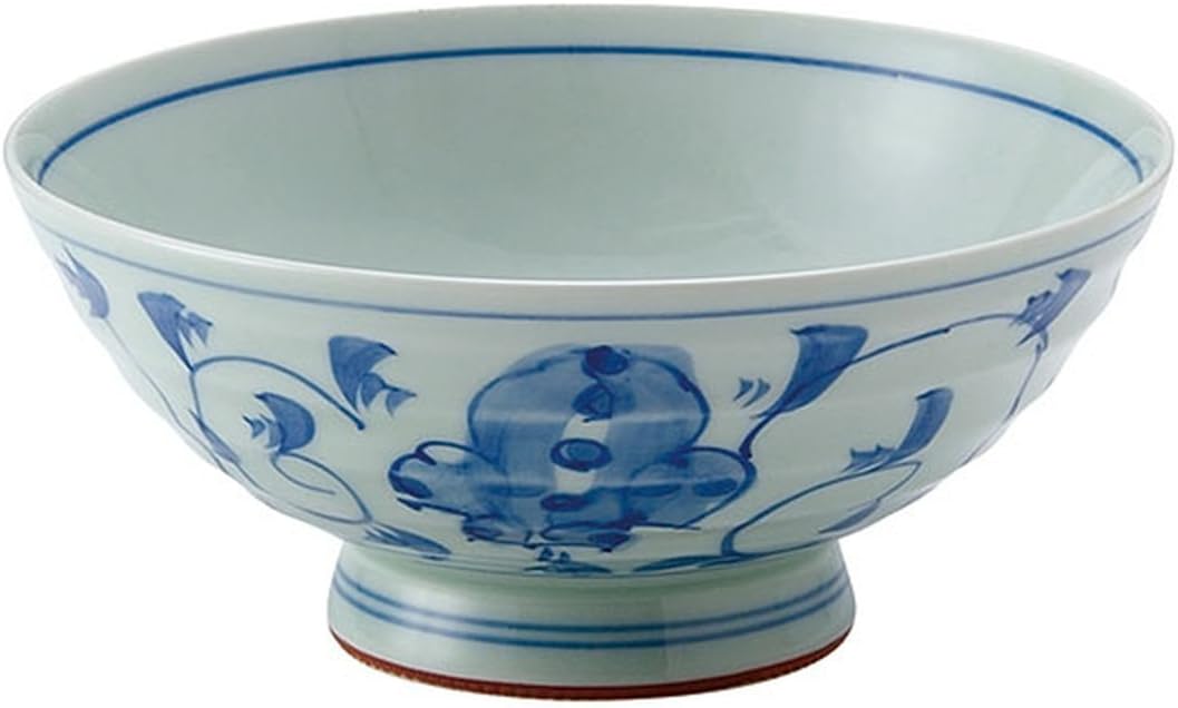 Yamashita Crafts 16065360 Blue Porcelain Grass 4 / 5 Size Rice Bowl 13.5 x 2.4 inches (13.5 x 6.0 cm)