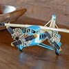 Zaer Ltd. Vintage Style Metal Airplane Decorations (Blue 3-Propeller Plane)
