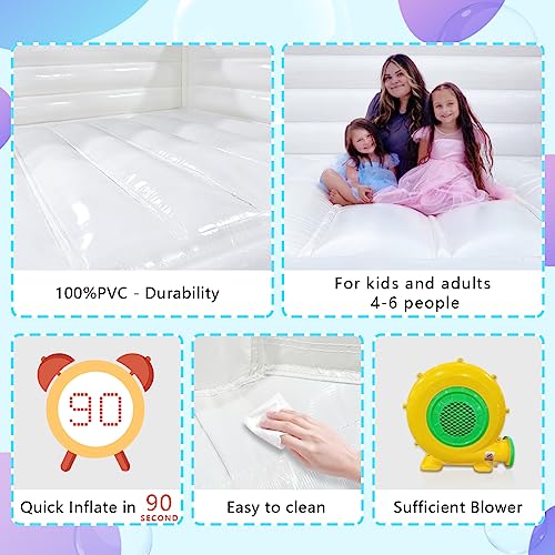13ft White Bounce House Commercial Grade 100% PVC White Bouncy Castle for Wedding Memorable Birthday Parties & Event - Image 5