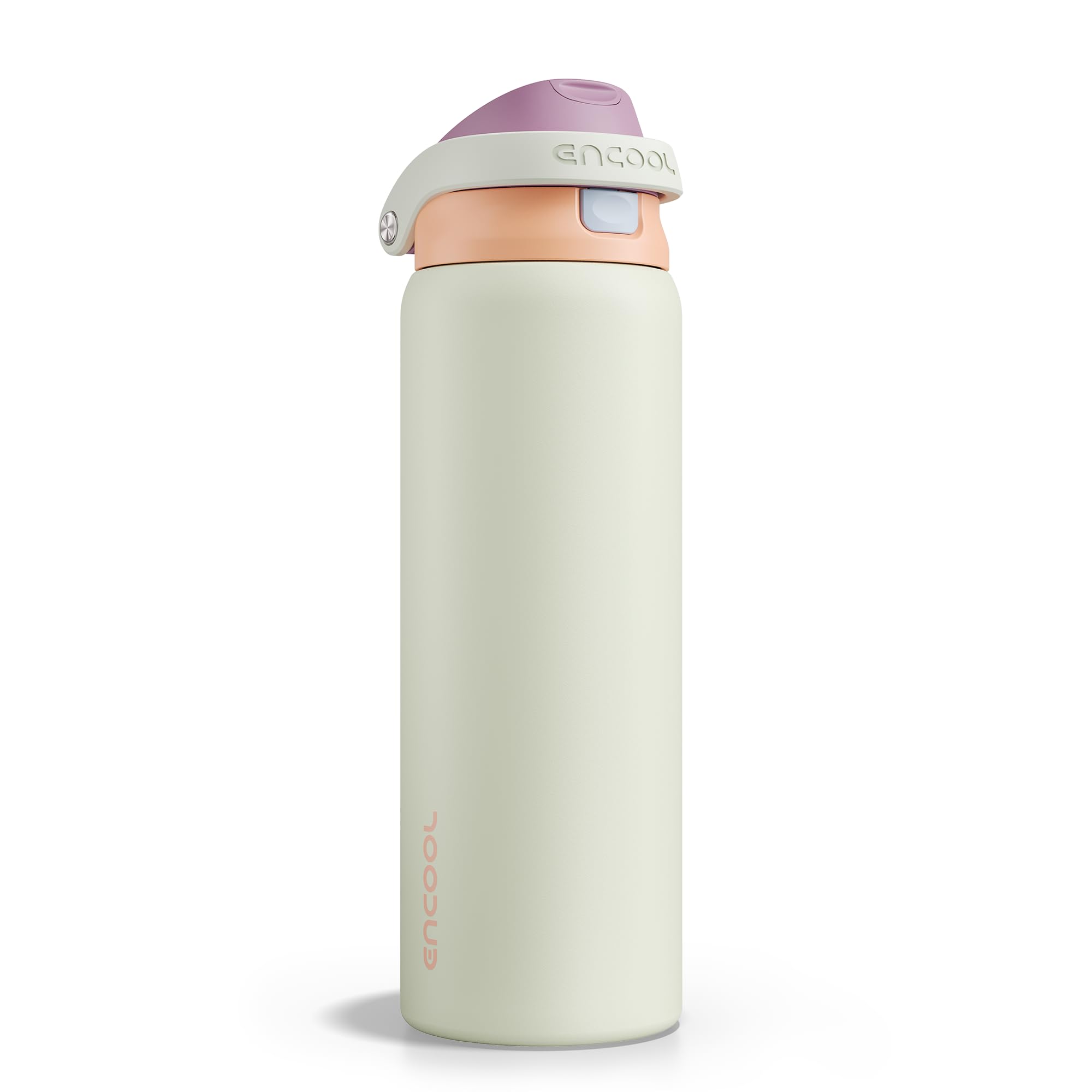 Encool SwiftSip Insulated Stainless Steel Water Bottle with Straw - Leak Proof Sports Water Bottle for School, Travel, Keeps Cold All Day, One-Touch Flip Lid, BPA-Free, 32 oz, Sand Beige — image 1