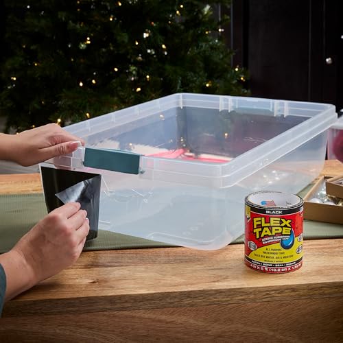 Image of Flex Tape, Original Thick Flexible Rubberized Waterproof Tape - Seal and Patch Leaks, Works Underwater, Indoor Outdoor - Home RV Roof Plumbing and Pool Repairs, Black, 4 in x 5 ft, Pack of 1