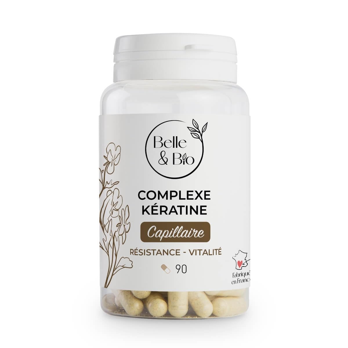 Resistance & Vitality - Keratin Complex - 90 Capsules - 20 Day Treatment - Belle & Organic Food Supplement - Made in France