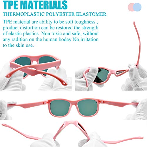 COASION Flexible Polarized Baby Sunglasses with Strap Adjustable for Toddler Newborn Infant 0-24 Months4