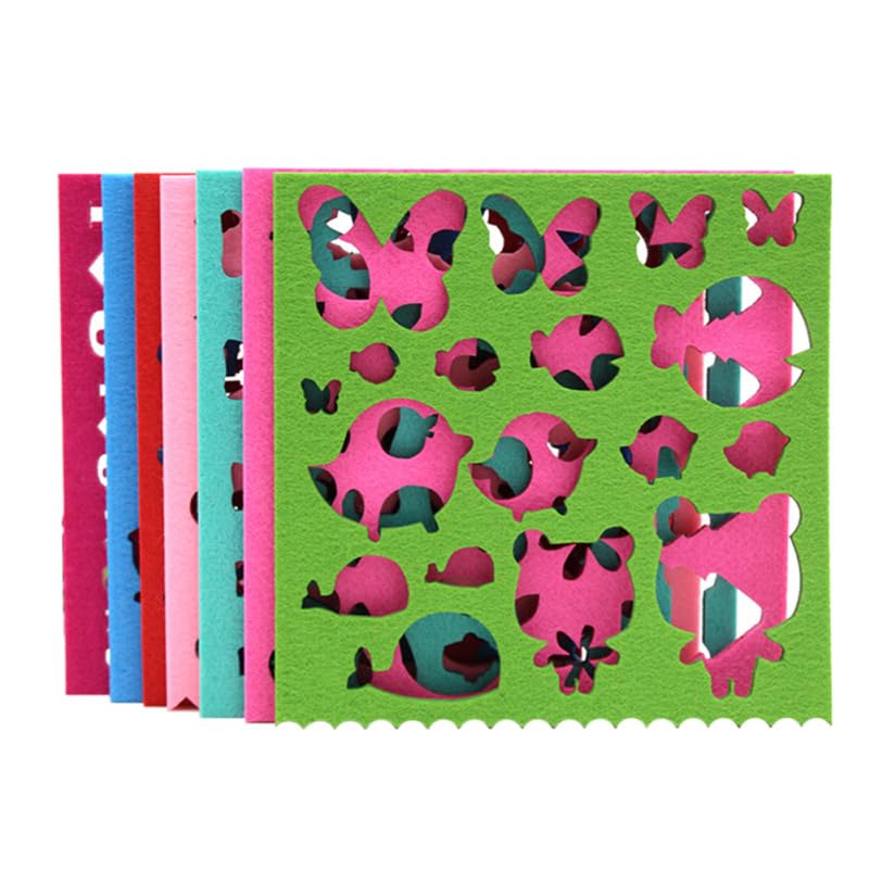 Tofficu 7 Pieces Needle Felting Template Set, Multiple Shapes Pattern DIY Felt Template, Needle Felting Applique Shape