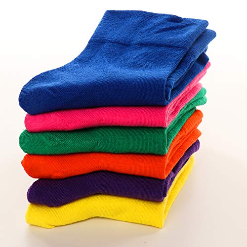 Yoicy 6Pairs Womens Cotton Color Hosiery - Soft Casual Candy Color Crew Cut Hosiery for Womens Girls3