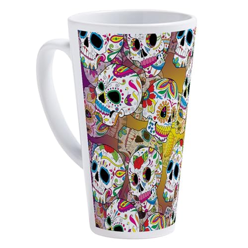 Taza latte de cerámica blanca 17 oz miniatura 1