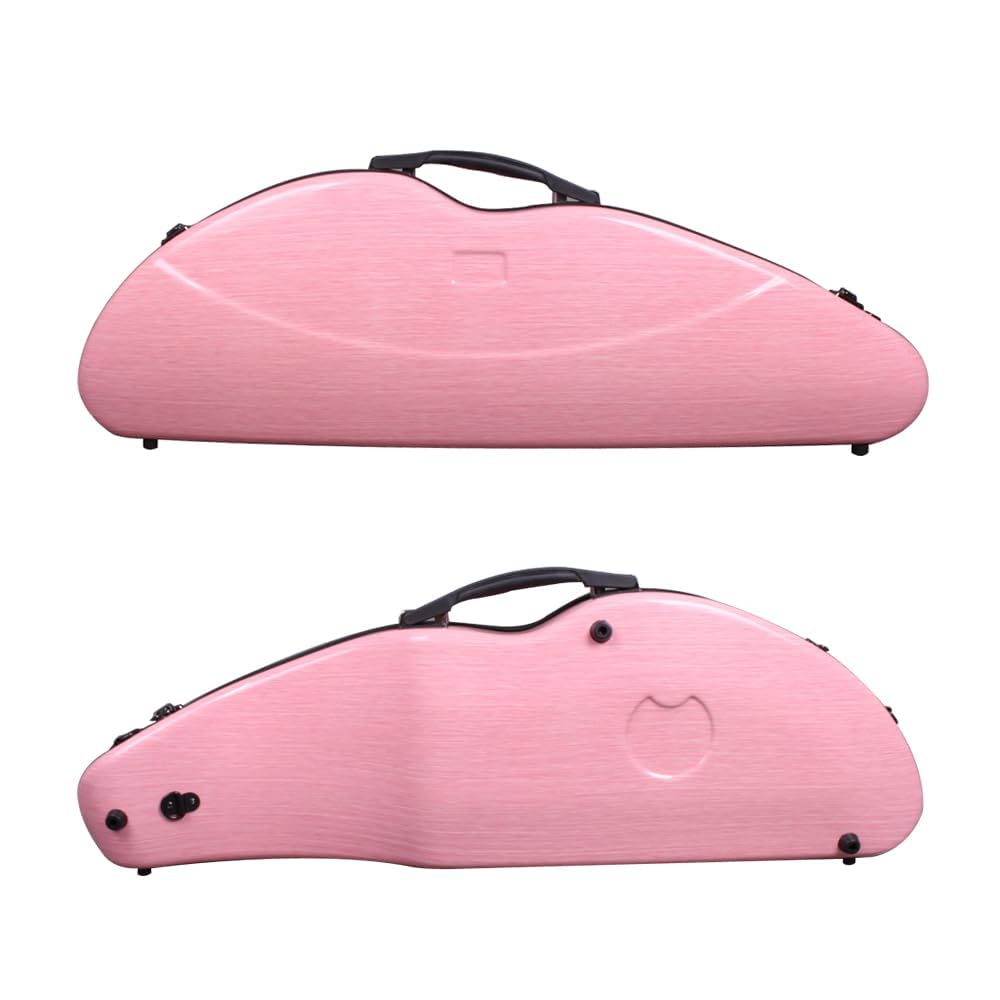 yinfente Custodia per violino 4/4 Full Size 1.9kg In Fibra di Carbonio Mezzo Rotondo Forma Viloin Bag Con Cinturino Combinazione Blocco E Accessori Borsa Rosa