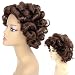 Ty.Hermenlisa 100% Real Virgin Brazilian Remy Human Hair Wigs for Black Women Natural Color Curly Short Bobs Hairpieces with Elastic Strap, 120g, Medium Brown
