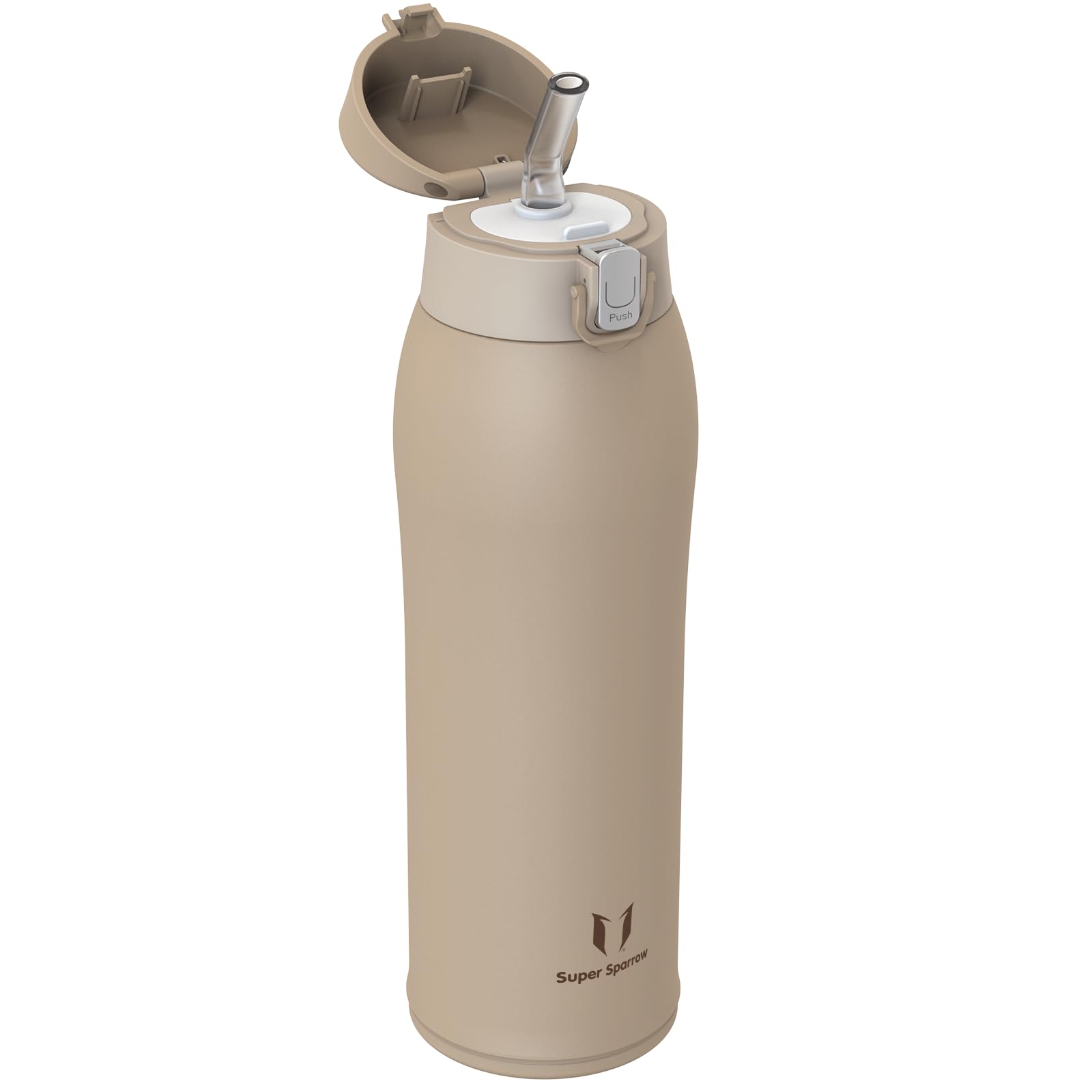 Super Sparrow Borraccia con Cannuccia, Acciaio Inox Bottiglia Termica - 350ml, 500ml, 750ml - Senza BPA Tazza Termica, Bottiglia Termica per Bambini, Scuola, Sportiva, Campeggio