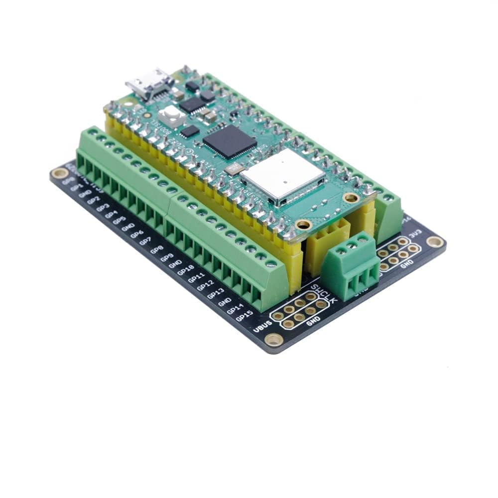 TreedixCompatible with Raspberry Pi Pico/Pico H/Pico W Breakout Board Terminal Block Shield with Pin Header, GPIO Status LED