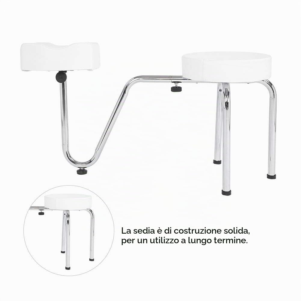 SGABELLO POGGIAPIEDI PER ESTETISTA REGOLABILE IN ALTEZZA PEDICURE PROFESSIONALE, poggiapiedi Regolabile per Manicure Pedicure, Poggia Piede Pedicure Estetista Fisioterapia Tatuaggi(Bianco)