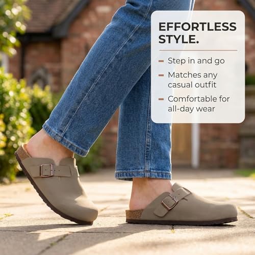 Image of EMMA NEW YORK Womens Clogs Mules Slip-On for Women with Arch Support Cork Footbed Potato Shoes