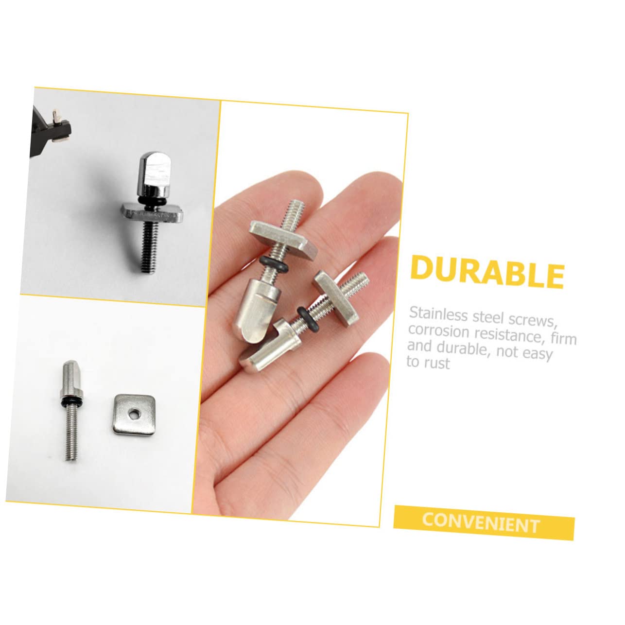 BCOATH 4Pcs Portable Screws for Surfing Accessories Convenient No Tool Installation Tail Fin Screws for Surfboards Durable and Compact Replacement Parts