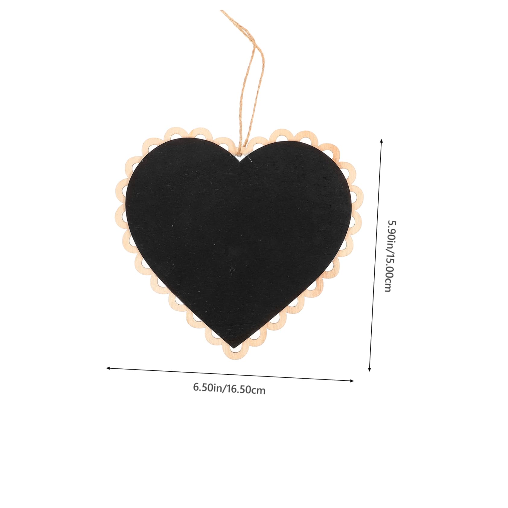 Angoily Heart Shaped Wooden Chalkboard 15x16.5cm Wall Hanging Message Board Mini Wooden Blackboard String for Decor Greetings
