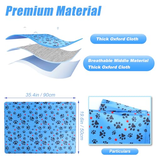 Kühlmatte für Hunde & Katzen,90 x 60cm Kühlmatte Katzen,Selbstkühlende Hundematte,Dog Cooling Mat Für Kleine Grosse Hunde,Kühldecke Hundebett für Zuhause Unterwegs Oder im Auto, Waschbar, Sommer