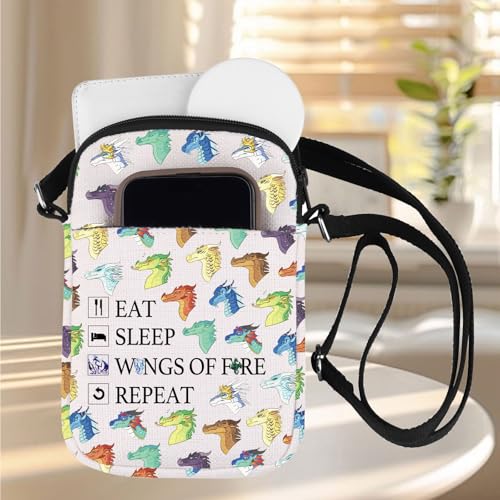 ZJXHPO Dragon Lover Cross Body Bag Eat Sleep Wings Repeat Messenger Bag Bookish Bookworm Shoulder Bag (Wings CB)4