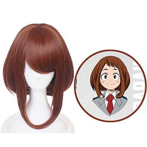 Raleighsee My Hero Academia Anime Cosplay Wig OCHACO URARAKA Brown High Temperature Silk Teenage Girl Wig Anime Fans Gift