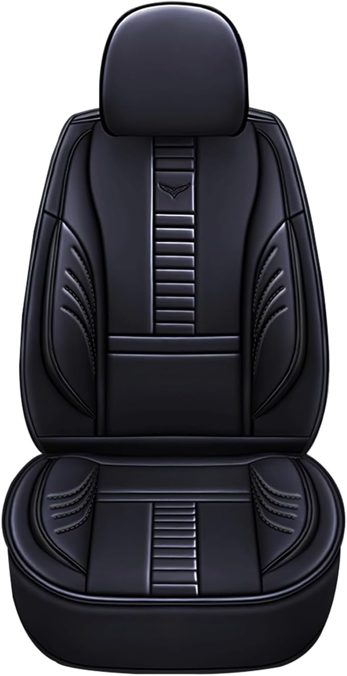 Waterproof 5 Car Seat Covers for Mitsubishi Outlander Sport 2011-2025, Faux Leather Automotive Front and Back Seat Protectors Compatible with Airbag Black & Black Line
