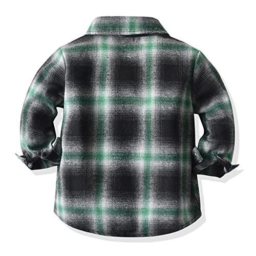 Toddler Kids Cute Plaid Flannel Shirt Long Sleeve Button Down Pocketed Shirts Jacket Fall Causal Oversized Shacket Cardigan3