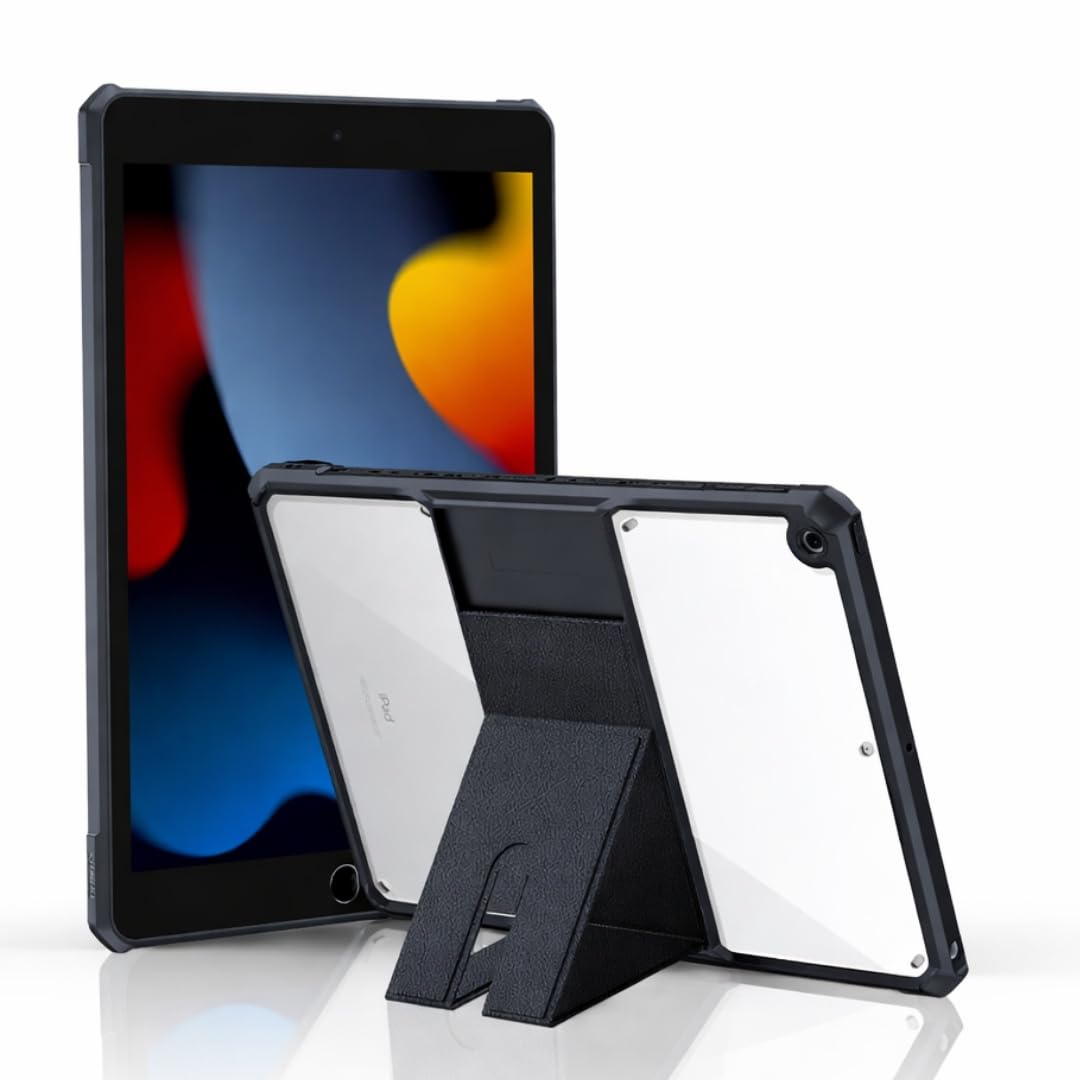 Clear Case for iPad 9th/8th/7th Generation 10.2 Inch 2021/2020/2019 Case with Stand, Transparent Back Cover Kickstand Slim Light Drop Safe