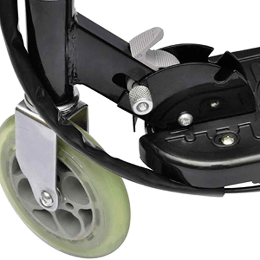 Trottinette électrique avec siège 120 W - Noir - Réglable en hauteur - Avec roues anti-crevaison et guidon antidérapant - Idéale pour les loisirs, le chemin scolaire, l'entraînement et la