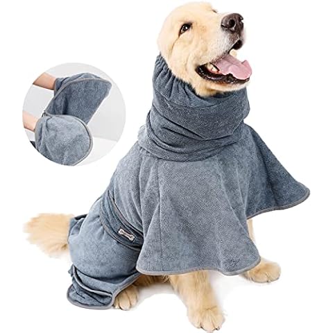 Hundebademantel, Mikrofaser-Hundehandtuch mit Klettverschluss, Sehr Saugfähig Cover