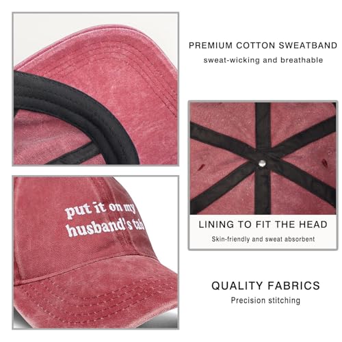 Image of Put It on My Husbands Tab Hat, Funny Vintage Trucker Hats Adjustable Cap for Men Women Classic Baseball Caps