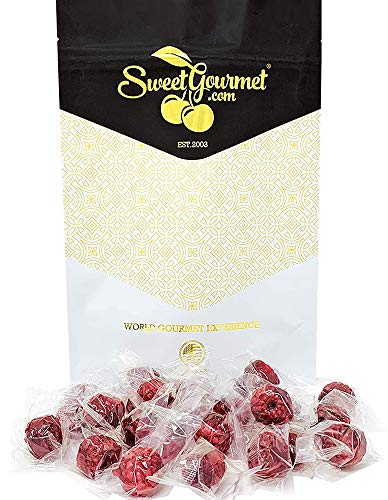 Sweetgourmet Primrose Wrapped Filled Red Raspberries Candy, 1 lb